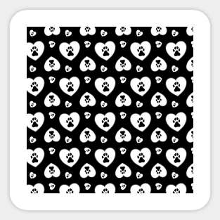 Dog Heart Black Sticker